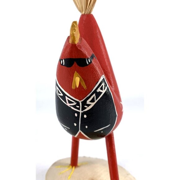 Folk Art Chicken Rooster Wearing Vest Navajo Native Whiterock Hand Crafted 8.5" - Picture 2 of 7